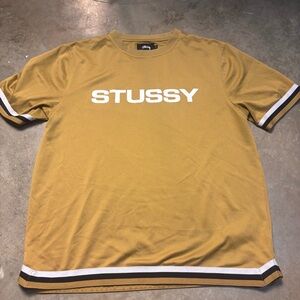 Stüssy Mesh Crew Neck Jersey Gold Mustard Mens Small